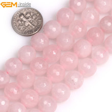 Cuentas de cristal rosas redondas naturales facetadas para la fabricación de joyas, joyería DIY de 10mm y 15 pulgadas, envío gratuito, venta al por mayor, Gema en el interior 2024 - compra barato