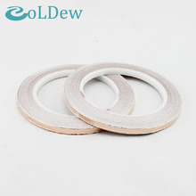 Free Shipping, 2 roll 3MM*30M Single Adhesive Conductive Copper Foil Tape Shielding Copper Foil Strip for Stained Glass Work 2024 - buy cheap