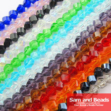 Cuentas espaciadoras de cristal facetadas de 4mm para fabricación de joyas, 17 colores, envío gratis, CB05 2024 - compra barato