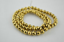 High Quality Gold Color Plated Hematite 5mm Disco Ball Shape Faceted Round Beads For Jewelry Making Beads 10pc/lot 2024 - buy cheap