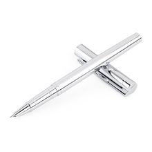 Luxury Brand Jinhao Shine Platinum Steel Fountain Pen Silver Metal Fine Hooded Nib Office School Stationery Writing Ink Pens 2024 - buy cheap