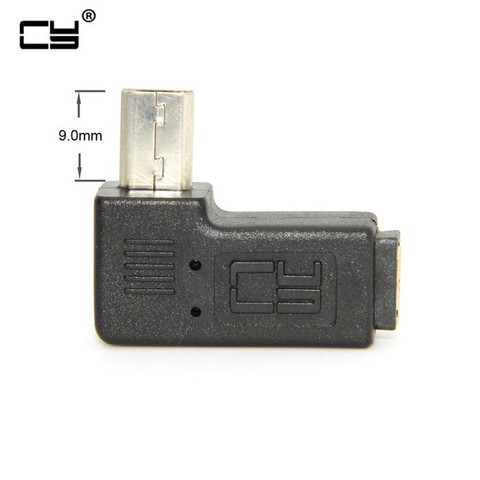 Micro USB 2,0 5Pin папа-мама м-ф удлинитель Разъем адаптер 9 мм Длинный разъем 90 градусов правый и левый угловой 2022 - купить недорого