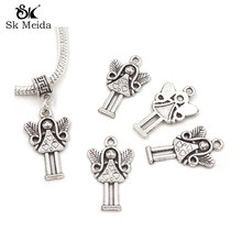 25x15mm, colgantes de Ángel chapados en plata Vintage, colgante de Ángel guardián, colgantes de Amuleto Pingentes para fabricación de joyería DIY 25 uds 2024 - compra barato