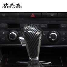 Perilla de cambio de velocidad automático para coche, pegatinas protectoras de fibra de carbono, accesorios de interior para Audi A6 C6 2005-2011 2024 - compra barato
