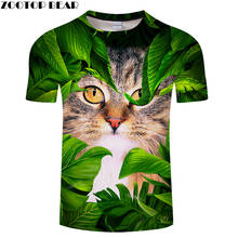 Cat&leaf Print 3D T shirt Men Women tshirt Summer Funny Short Sleeve O-neck Tops&Tees 2018 Hot Sale Unisex Drop Ship ZOOTOP BEAR 2024 - buy cheap