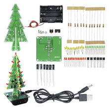 Kit de circuito eletrônico led árvore de natal três dimensional 3d, led vermelho/verde/amarelo divertido decoração de feriado 2024 - compre barato
