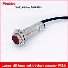 M18 interruptor fotoelétrico de indução laser embutida, fechamento para sensor de reflexão difusa, pnp, abre normalmente, longa distância 2024 - compre barato