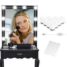 Espelho de maquiagem vaidade lâmpadas led kit porta carregamento usb cosméticos iluminado compõem espelhos lâmpada luzes brilho ajustável 2024 - compre barato