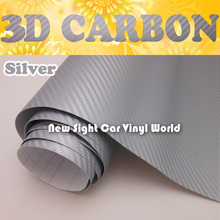 High Quality Silver 3D Carbon Fiber Film Siver 3D Carbon Fiber Vinyl Wrap Air Free Bubble For Car Decals Size:1.52*30m/Roll 2024 - buy cheap