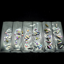 1 Sets of Diamond Nail art 60Pcs/Pack Flat Shaped 6 Shape mixed Glass crystal ab Colorful Stones For 3D Nail Gems Rhinestones 2024 - buy cheap
