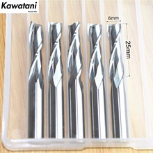 6mm*25mm,5pcs,CNC solid carbide insert router bit,Class-A 2 Flutes end Milling cutter,MDF,wood,plywood engraving end mill 2024 - buy cheap