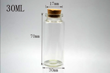 100pcs 30*70mm Wishing Vial pendant New Clear Cork Lid Empty Glass Bottles Jars Containers Home garden wedding Decoration gifts 2024 - buy cheap