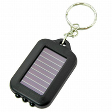 New Small Black Solar-powered LED Flashlight w/ Keychain handy neat bright 2024 - buy cheap