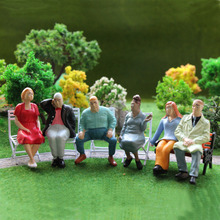 6pcs Model Trains 1:25 Scale G Scale Well-Painted Seated Figures People Park Scenery Miniature Decoration P2512 2024 - buy cheap