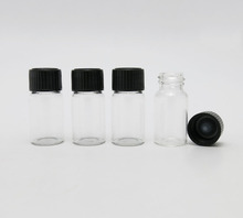 Beauty-viales de cristal con tapa de tornillo negro, botella tubular pequeña de 10cc para uso líquido, 10ml, lote de 36 unidades 2024 - compra barato
