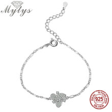 Mytys 925 Sterling Silver Charm Flower Bracelet Simply Fashion Tinny Bracelet for Women Trendy S925 Wedding Party Gift B1136 2024 - buy cheap