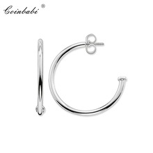 Hoop Earrings Hinged Creole For Beads 925 Sterling Silver Gift For Women  High Quality Earring Zirconia Fashion Jewelry 2024 - buy cheap
