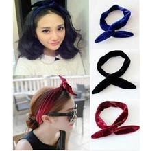 2019 New 10pcs Velvet Bunny Wire Wrap Headband Hair Band Women Girls Hair Accessories Rabbit Ear Turban Bandage On Head Bandana 2024 - buy cheap