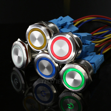 22mm Waterproof Metal Push Button Switch Momentary Latching LED Light Lamp Illumination 3-48V 100V 220V Car Auto Engine PC Start 2024 - buy cheap