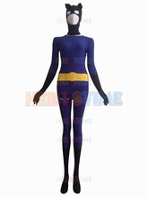 Black & Purple Catwoman Superhero Costume fullbody spandex female halloween cosplay cosplay show zentai suit 2024 - buy cheap