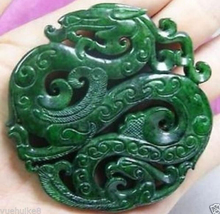 Wholesale CHINESE OLD HANDWORK GREEN Jades CARVED DRAGON PENDANT / Free Shipping 2024 - buy cheap