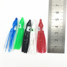 Señuelos artificiales de pesca luminosos, cebo de calamar, falda de pulpo, aparejo de pulpo suave, 100 Uds. X 4,5 cm 2024 - compra barato