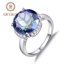 Gem's Ballet 6.57Ct Natural Blueish Mystic Quartz Gemstone Ring For Women Halo Cocktail Ring  925 Sterling Silver Fine Jewelry 2024 - buy cheap