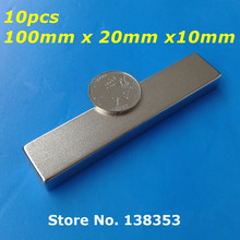 Wholesale 10pcs Super Strong Neodymium Rectangle Block Magnets 100mm x 20mm x 10mm N35 Rare Earth NdFeB Cuboid Magnet 2024 - buy cheap