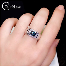 CoLife Jewelry Sapphire Ring for Man 0.8ct Natural Sapphire Man Silver Ring Solid 925 Silver Man Sapphire Gift for Biyfriend 2024 - buy cheap