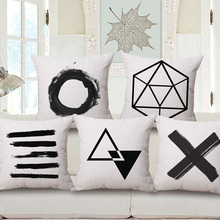 Nordic Geometry Ink Black and White One Side Printing Home Decor Sofa Seat Decorative Cushion Cover Pillow Case Capa Almofada 2024 - buy cheap