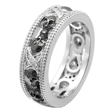 Hainon Creative Fashion Skull Womens wedding Ring Punk Rock Rings Charm Female black and white Engagement Rings 2024 - buy cheap