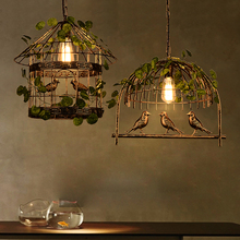 Vento Industrial Restaurantes Lojas de Roupas Bar Stage Iluminação Pingente de Gaiola de Pássaro Luminária Americano Retro Plantas Lâmpada Pendurada luz de led em decoração pendente de luz luminaria aranha 2024 - compre barato