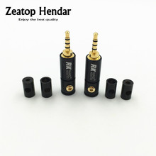 Adaptador de soldadura, 2 uds., chapado en oro, 2,5mm, 4 polos, estéreo, conector macho de Audio, DIY 2024 - compra barato