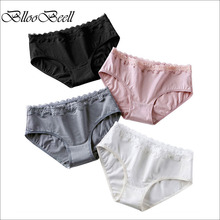 Blloobeell roupa interior de algodão feminino cuecas para meninas sexy calças de renda mid-rise senhoras lingerie confortável bonito 2024 - compre barato