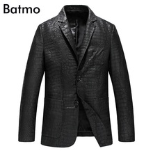 Batmo 2021 new arrival spring high quality leather jackets men,slim leather blazer men size L-4XL  YXG4201A 2024 - buy cheap