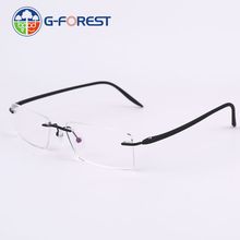 2017 Rimless optical frame spectacle frame brand men eyeglasses frames prescription glasses frames eyewear myopia glasses P9010 2024 - buy cheap