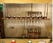 Prateleira de vinho de cabeça para baixo, bar europeu decoração, prateleira criativa para pendurar no vinho 2024 - compre barato