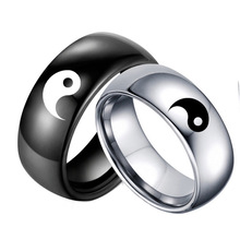 Free ship Men Women Yin Yang Sign Charm Fashion Statement Lover Couple Stainless Steel Ring Jewelry Gift Party Club Wedding 2024 - buy cheap