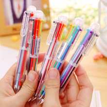 500pcs/set DHL Shipping Six In One Coloes Ball Pen Korea Creative Cute Multicolor Click Pen Multifunctional Office Stationery 2024 - buy cheap