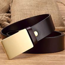 2020 brand new solid brass buckles 100% genuine leather belt mens belts luxury waistband cowboys high quality waist strap jeans 2024 - buy cheap