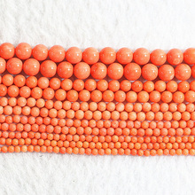Cuentas redondas sueltas de coral naranja natural para mujer, abalorios de 2-10mm, de alta calidad, diy, fabricación de joyas, 15 pulgadas, B652, nueva moda, gran oferta 2024 - compra barato
