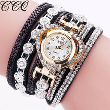CCQ Brand Fashion Luxury Rhinestone Bracelet Watch Ladies Quartz Watch Casual Women Wrist Watch Relogio Feminino Gift C99 2024 - buy cheap