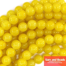 10mm Yellow Round Glass Loose Beads for Jewelry Making Approx 80pcs Beads Per Strand Free Shipping 2024 - buy cheap