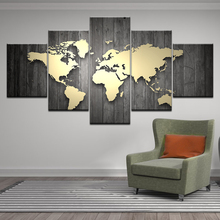 Pintura al óleo del mapa del mundo abstracto de oro Vintage, lienzo impreso en HD, arte de pared, imagen moderna para biblioteca, oficina, habitación, decoración del hogar 2024 - compra barato