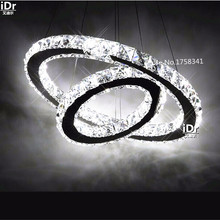 Hot sale Diamond 2 Ring LED K9 Crystal LED Chandelier Light Modern Crtstal lamp Circles fixture 100% Guarantee 2024 - buy cheap