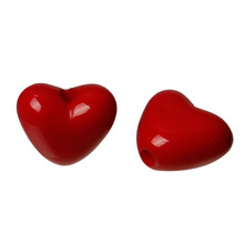 DoreenBeads-Cuentas acrílicas con forma de corazón, abalorios, amor, rojo, 11x10mm,200 Uds. (B22421) 2024 - compra barato