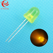 10mm LED amarillo difusor redondo de diodos de emisión de luz de la lámpara de la cuenta de inmersión enchufe de agujero de la bombilla de ancho ángulo de 10mm 50 unids/lote 2024 - compra barato