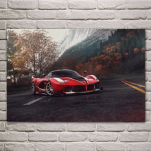 Pósteres de tela en la pared para decoración del hogar y sala de estar, imagen artística de vehículo de pasión y coche deportivo rojo fresco, ME219 2024 - compra barato