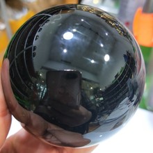 Dhxyzb 70mm esfera de obsidiana natural, esfera de cristal de quartzo, bola de pedra de rocha e chakra mineral, decoração de casa para cura 2024 - compre barato