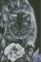 free delivery top quality lovely counted cross stitch kit cat kitty with bee flower, black cat kitty 2024 - buy cheap